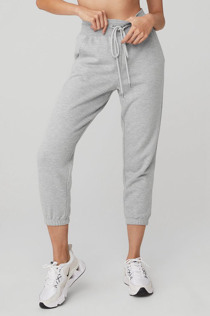 Alo Yoga 7/8 Easy Sweat Women's Pants Grey | 74JMYUGHV