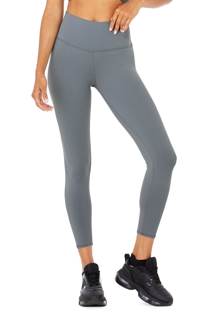 Alo Yoga 7/8 High-Waist Airbrush Women's Leggings Grey | 91RFQLWMY