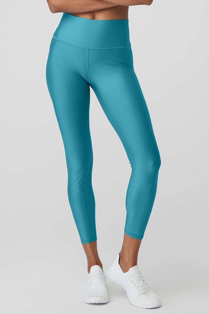 Alo Yoga 7/8 High-Waist Airlift Women's Leggings Blue | 46LSOYEND