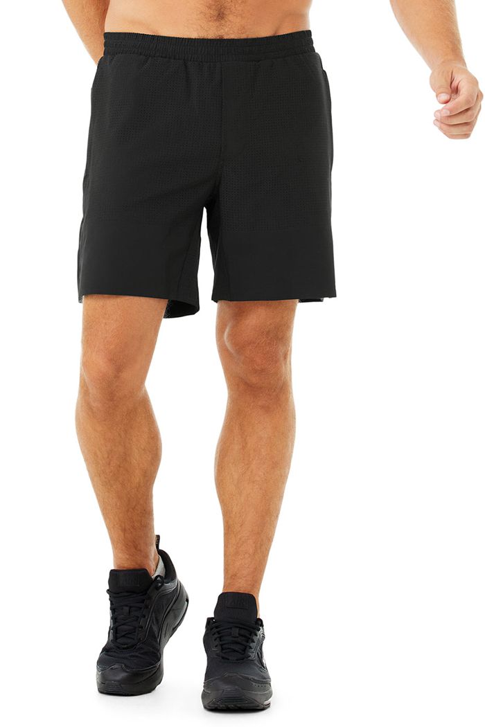 Alo Yoga 7" Traction Men's Short Black | 23BXAFQDJ