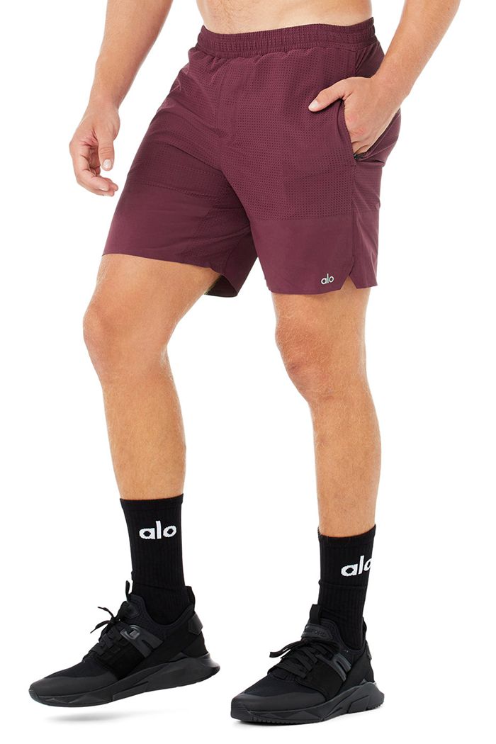 Alo Yoga 7" Traction Men's Short Red | 04JDYEFLQ