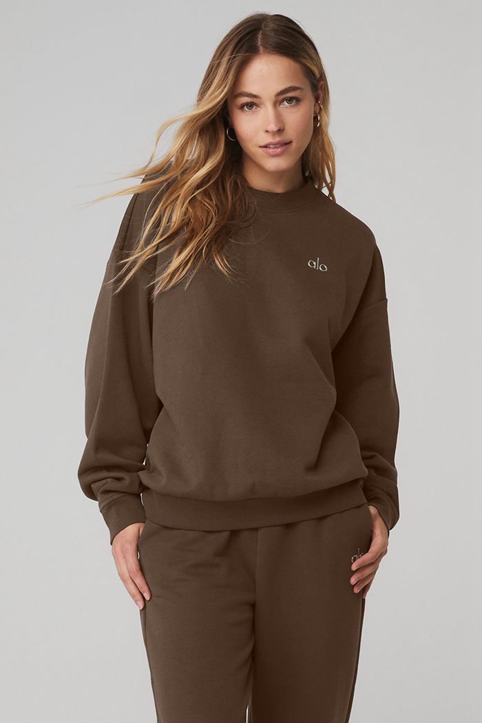 Alo Yoga Accolade Crew Neck Women's Pullover Black | 06KNGJUIE