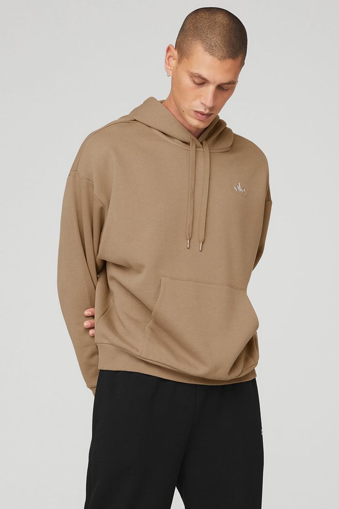 Alo Yoga Accolade Men's Hoodie Brown | 62PMKUGAI