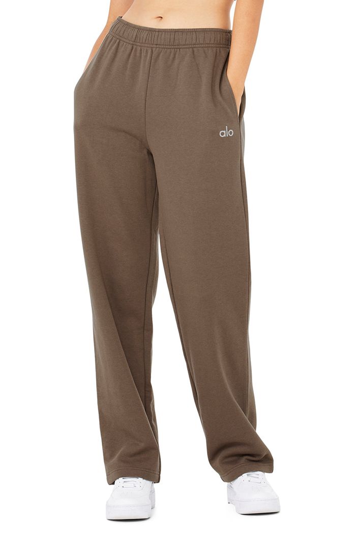 Alo Yoga Accolade Straight Leg Sweat Women's Pants Brown | 27UBKGYQN