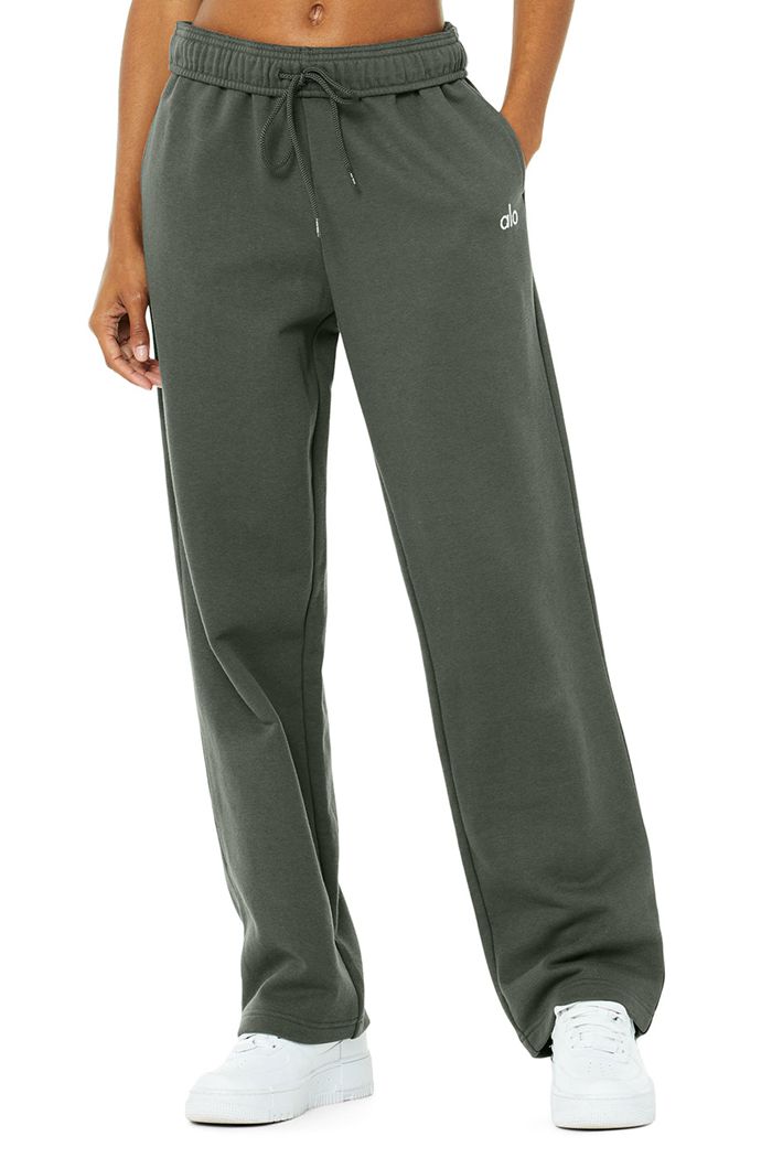 Alo Yoga Accolade Straight Leg Sweat Women's Pants Dark Green | 35CHEKIPO