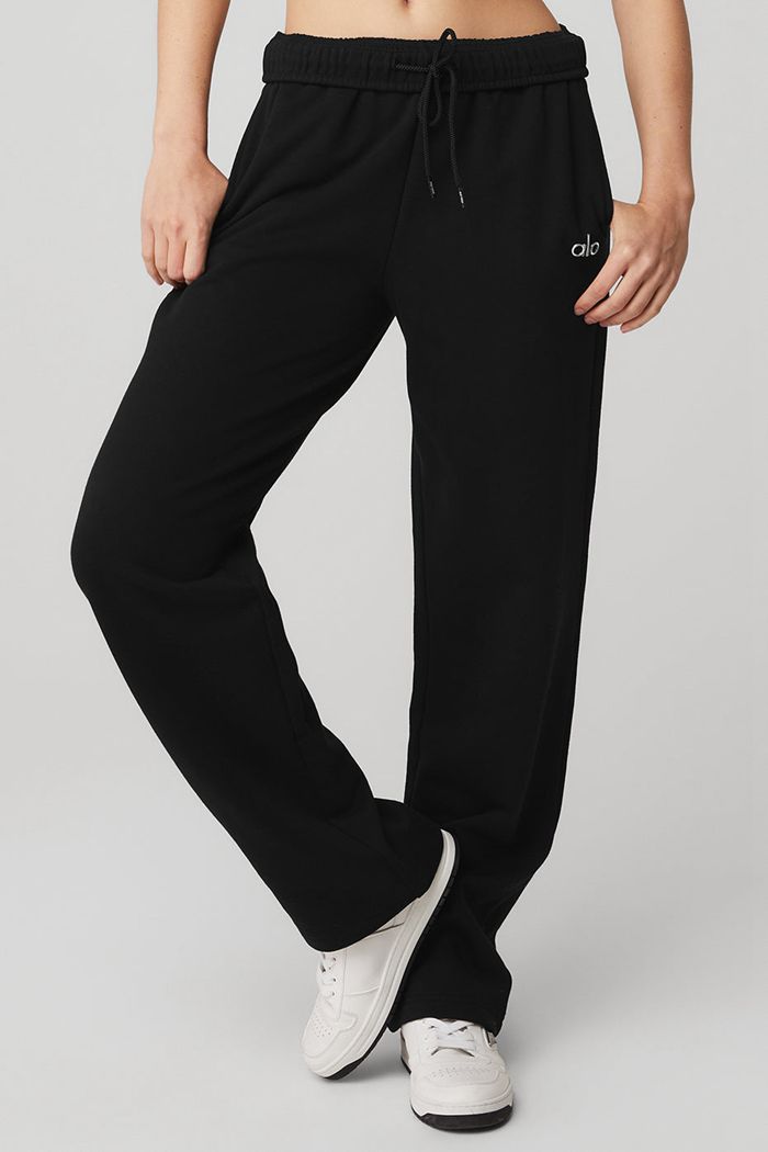 Alo Yoga Accolade Straight Leg Sweat Women's Pants Black | 65NVATQUL