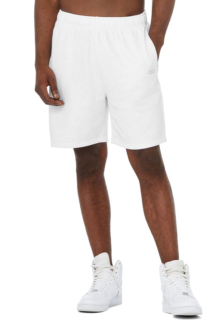 Alo Yoga Accolade Sweat Men's Short White | 13TOMJIKE