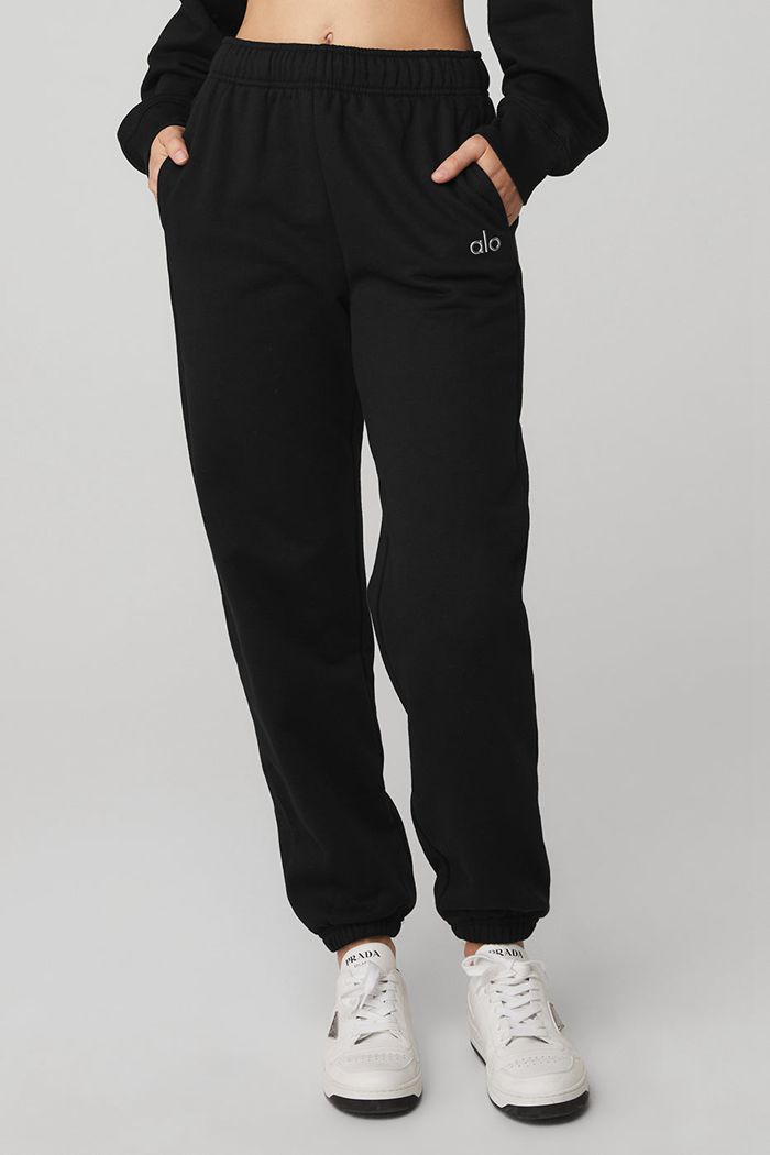 Alo Yoga Accolade Sweat Women's Pants Black | 05PAYESGC