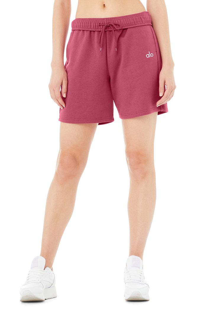 Alo Yoga Accolade Sweat Women's Short Purple | 39ZBIRFOH