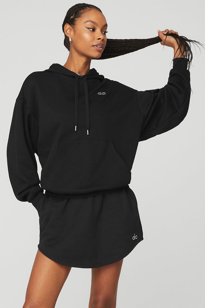 Alo Yoga Accolade Women's Hoodie Black | 05IFTMOAS