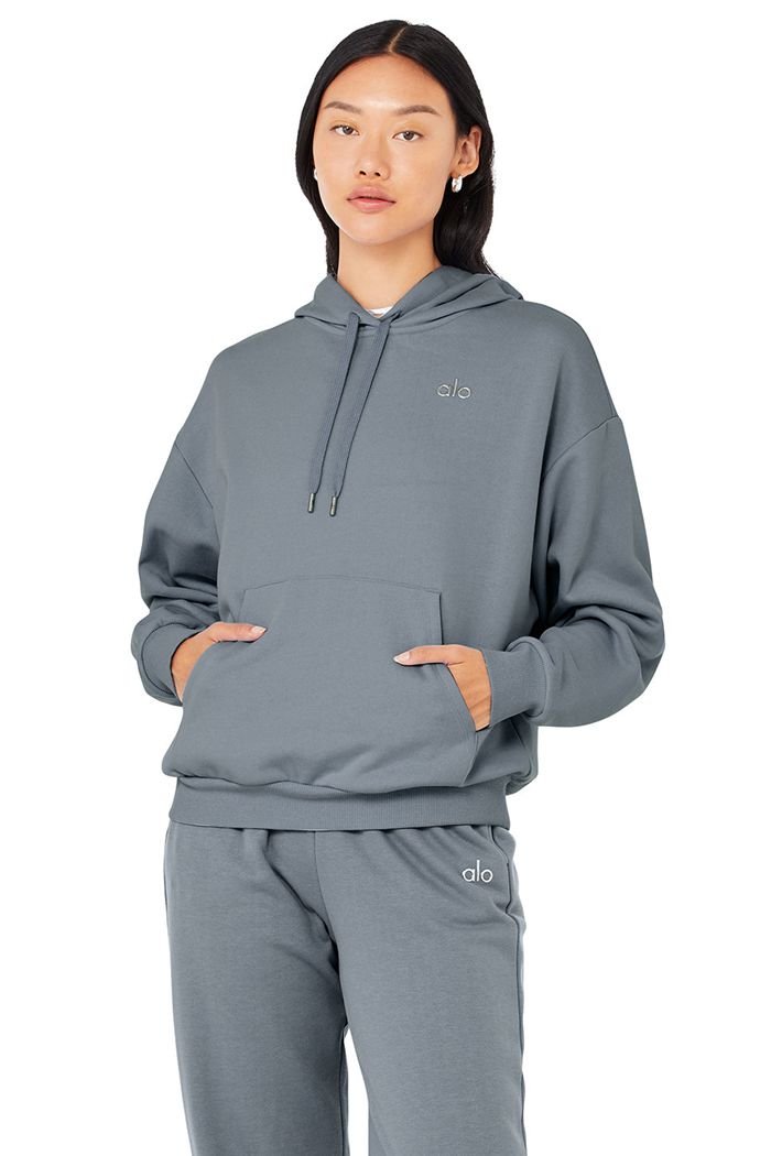 Alo Yoga Accolade Women's Hoodie Grey | 87NCFBUZJ