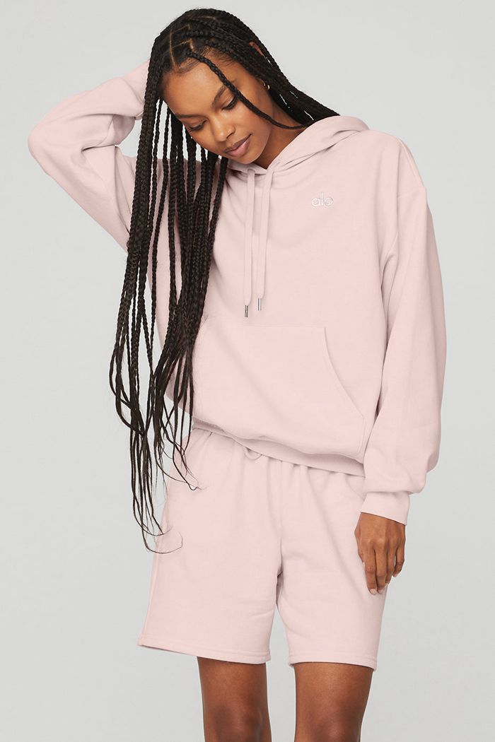 Alo Yoga Accolade Women's Hoodie Pink | 03JVUFGTQ