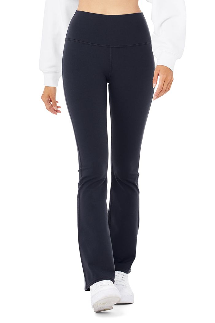 Alo Yoga Airbrush High-Waist 7/8 Bootcut Women's Leggings Black | 43PKHDMWG