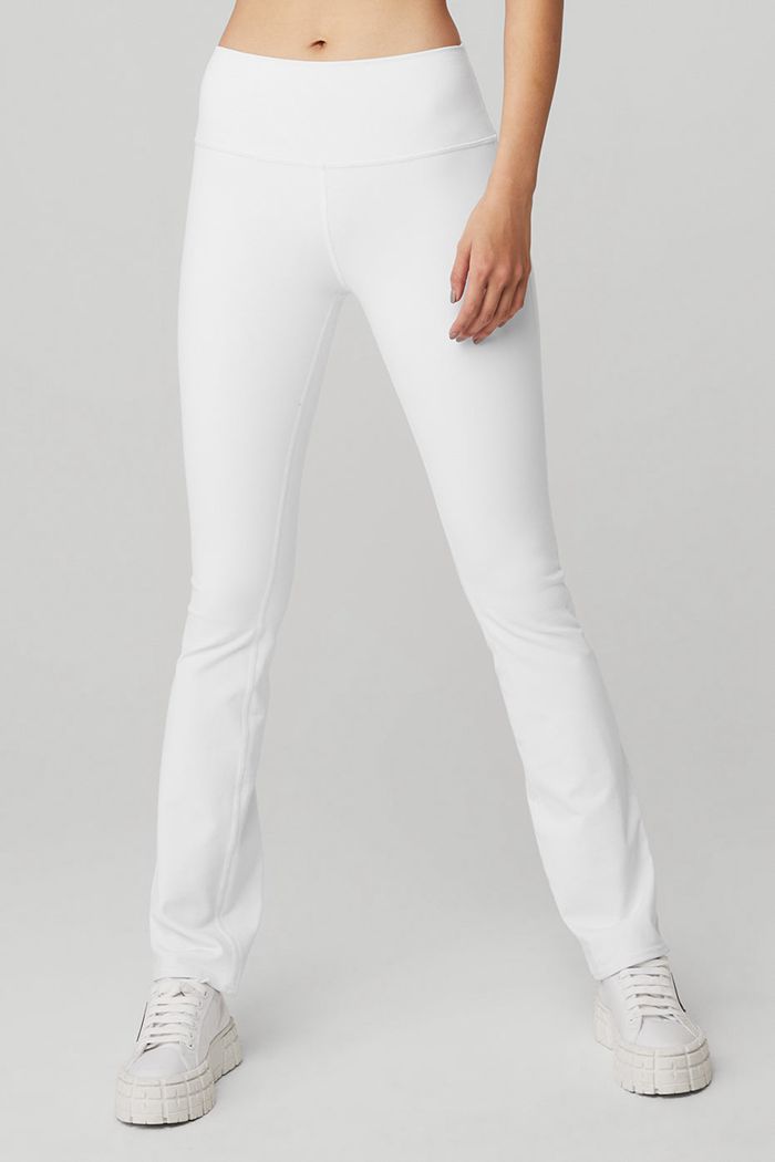 Alo Yoga Airbrush High-Waist 7/8 Bootcut Women's Leggings White | 95JFYUZAR