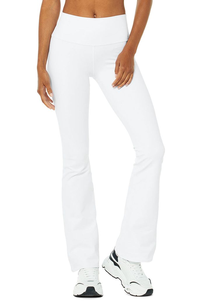 Alo Yoga Airbrush High-Waist Bootcut Women's Leggings White | 53YQJDFMA