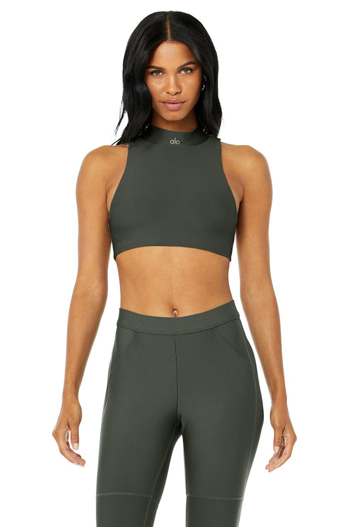 Alo Yoga Airlift Fuse Women's Tank Tops Dark Green | 13LFEZUCQ