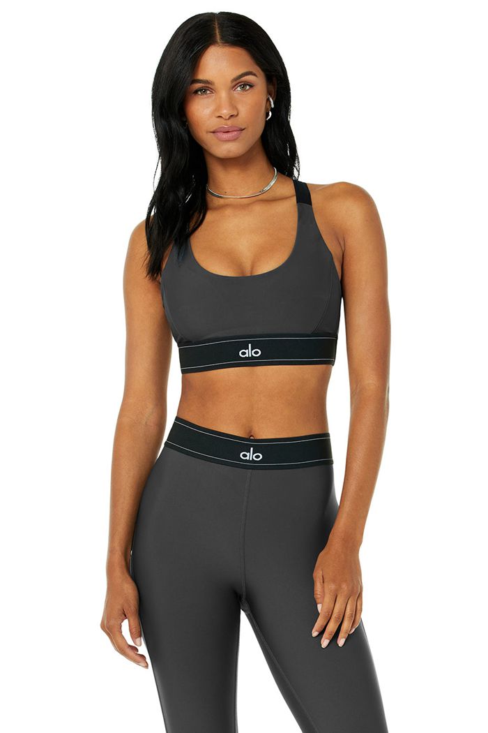 Alo Yoga Airlift Suit Up Women's Bras Dark Grey | 71RVLSBFG