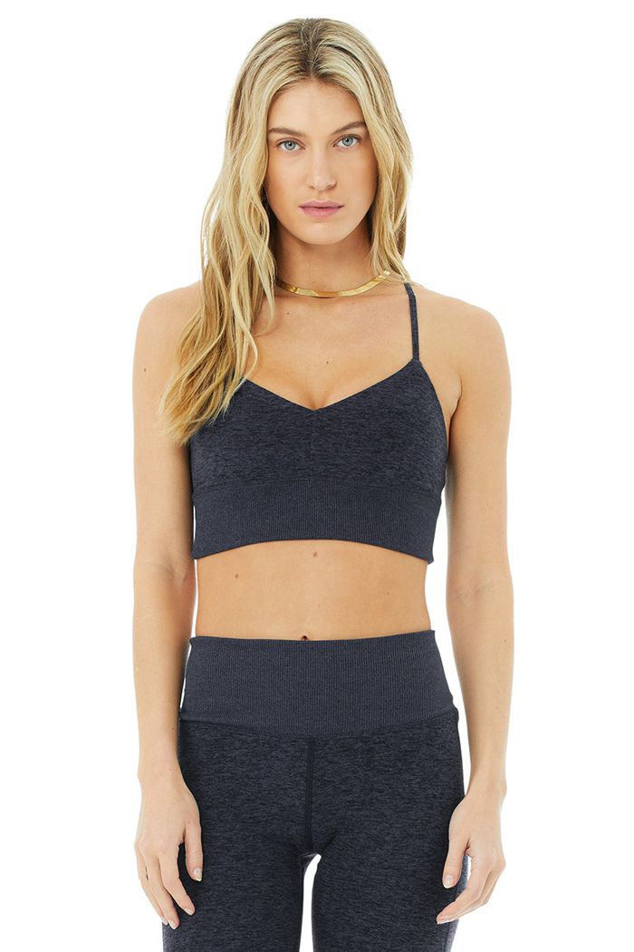 Alo Yoga Alosoft Lavish Women's Bras Navy | 89JWYKTUZ