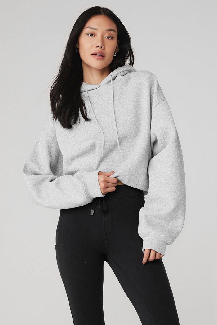 Alo Yoga Bae Women's Hoodie Grey | 84DHKSBNV