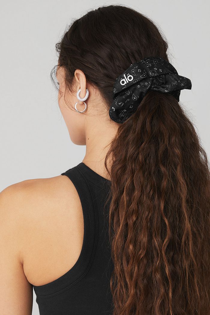 Alo Yoga Bandana Oversized Women's Scrunchie Black | 09MCVFKRL