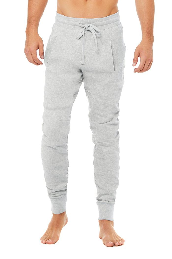 Alo Yoga Base Sweat Men's Pants Grey | 49RMLVNDP