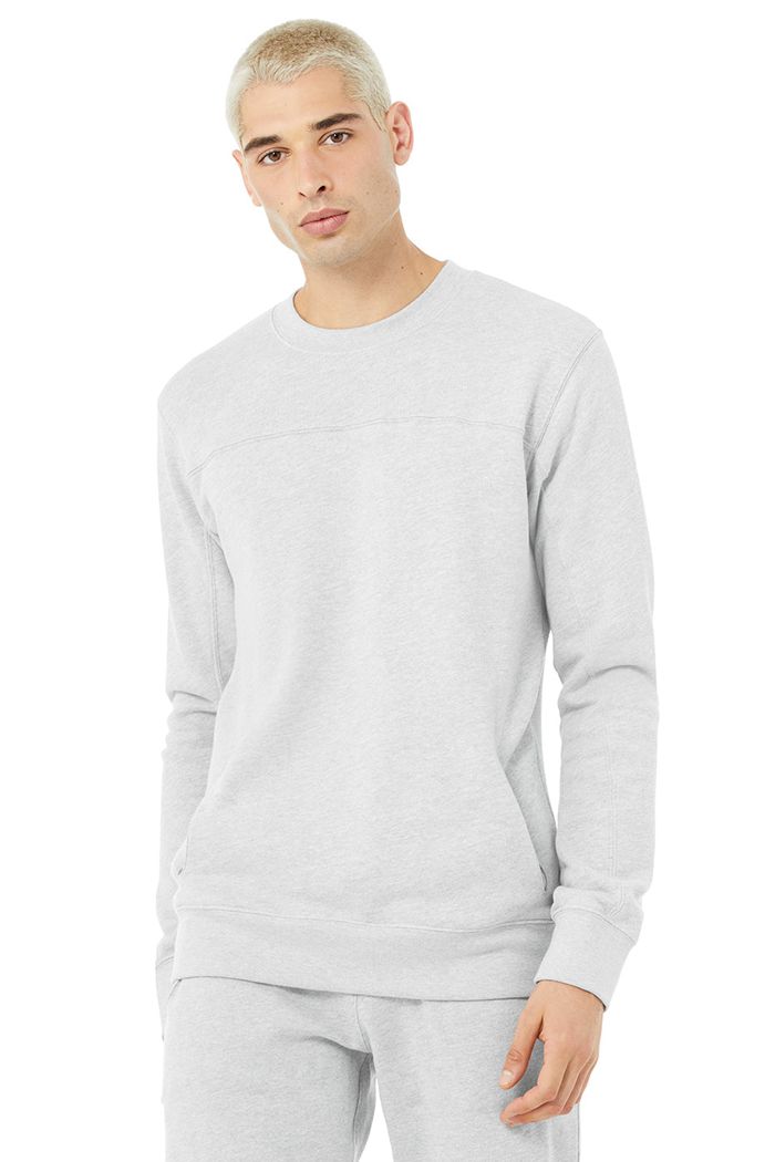 Alo Yoga Base Sweatshirt Men's Long Sleeve Grey | 80YHFLKDT