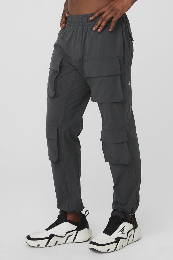 Alo Yoga Cargo Venture Men's Pants Dark Grey | 04PGHIACK