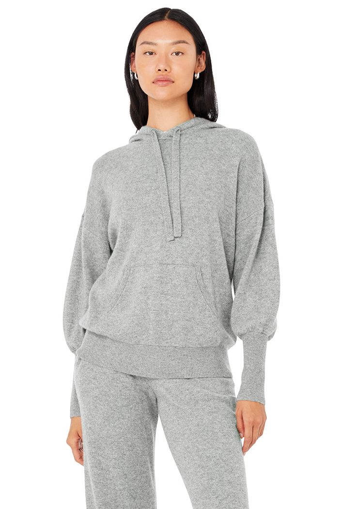 Alo Yoga Cashmere Jet Set Women's Hoodie Grey | 61PUJWCMF