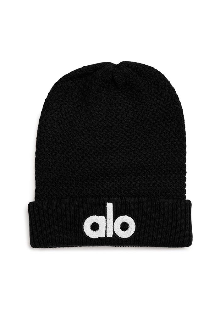 Alo Yoga Cool Skies Men's Beanie Black | 52WOVZQFR