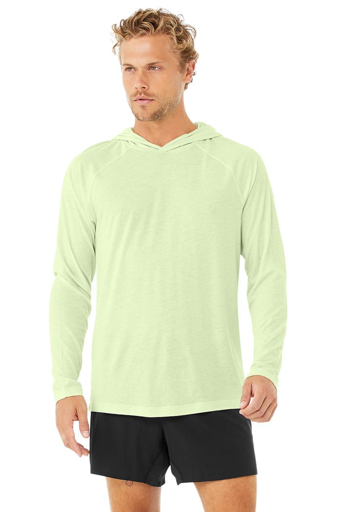 Alo Yoga Core Hooded Runner Men's Hoodie Green | 64AVGKYLF