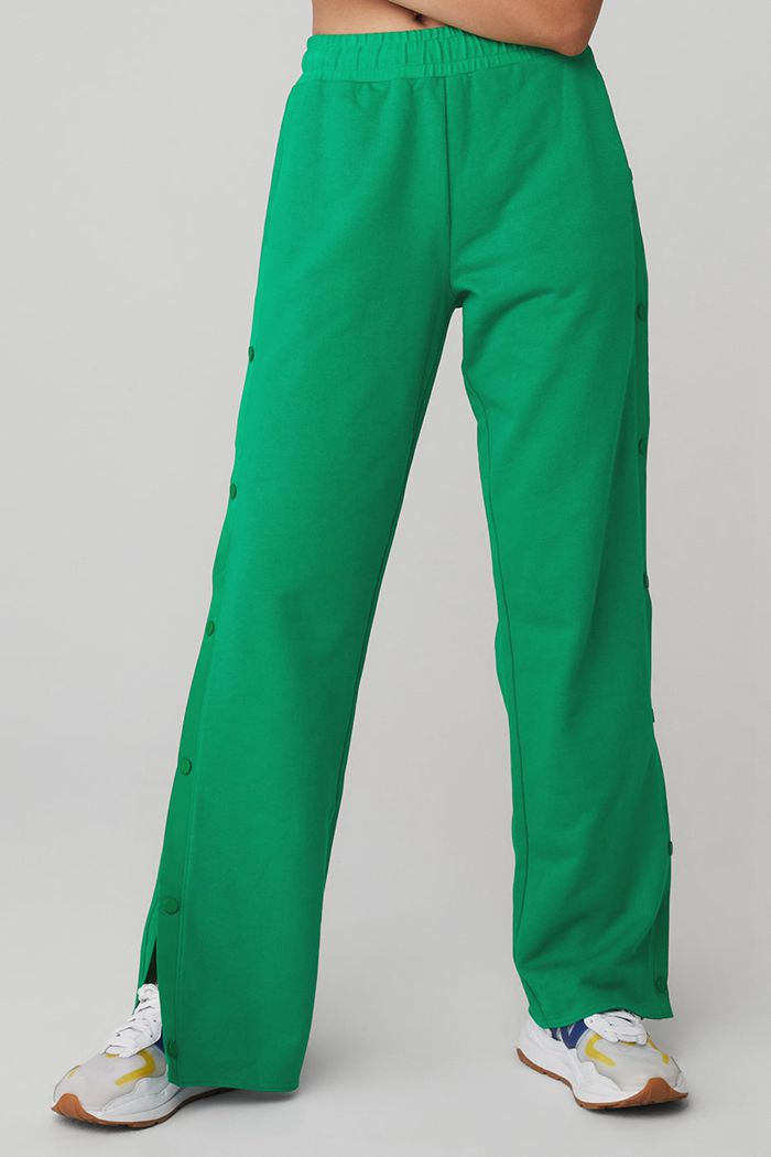 Alo Yoga Courtside Tearaway Snap Women's Pants Green Turquoise | 01KATYWLI