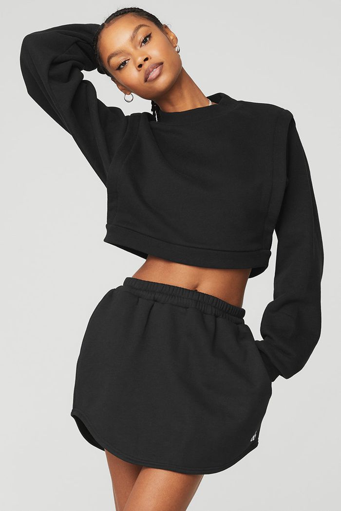 Alo Yoga Cropped Fresh Women's Jackets Black | 69KICBGFM