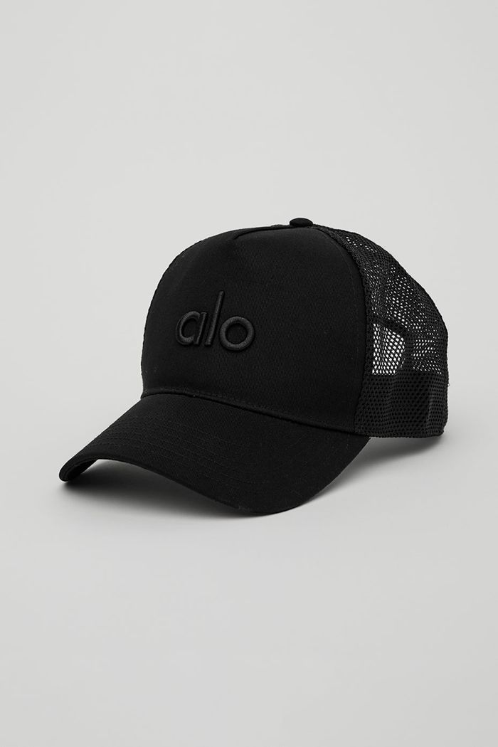 Alo Yoga District Trucker Women's Hats Black | 58CVXUIMK