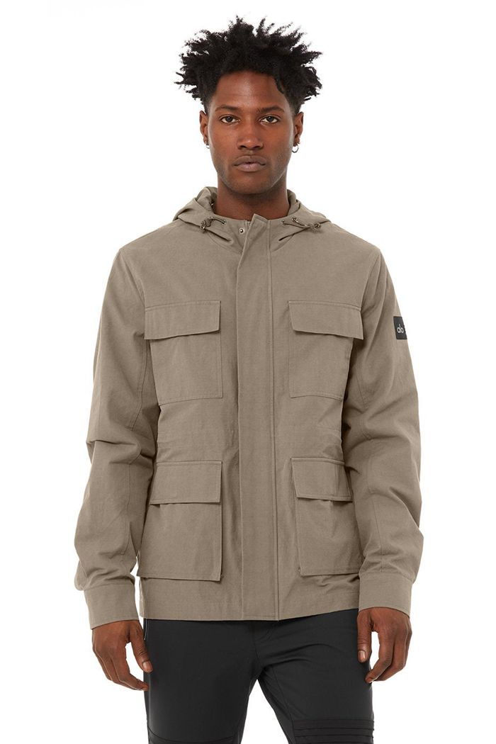 Alo Yoga Division Field Men's Jackets Olive | 01ROMTFZG