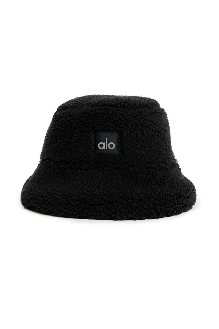 Alo Yoga Foxy Sherpa Bucket Women's Hats Black | 86QUHYMFG