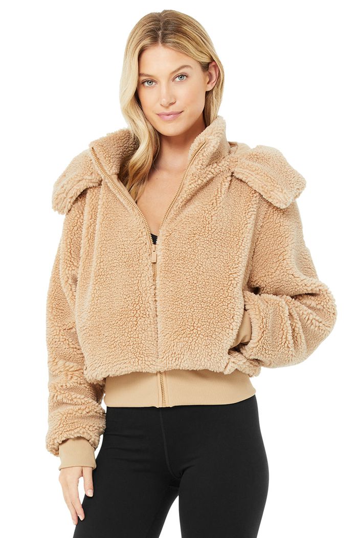 Alo Yoga Foxy Sherpa Women's Jackets Brown | 26PSRVUNK