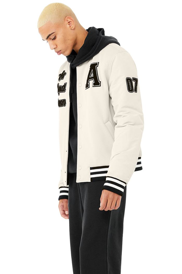 Alo Yoga G.O.A.T Men's Jackets Beige | 78JHOMAGS