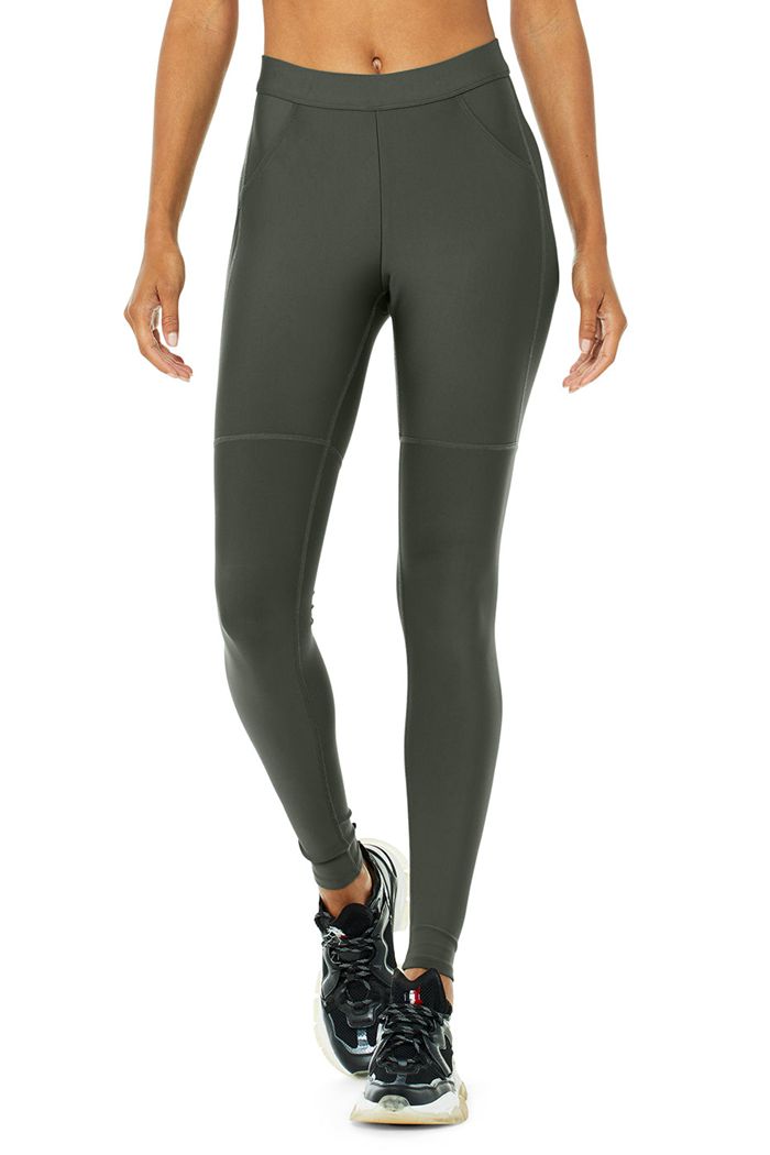 Alo Yoga High-Waist 4 Pocket Utility Women's Leggings Dark Green | 10KTOUCEL