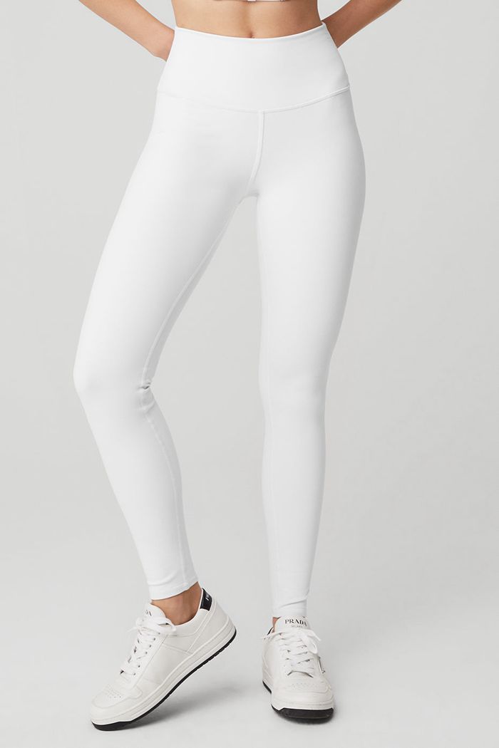 Alo Yoga High-Waist Airbrush Women's Leggings White | 20UQCEONH