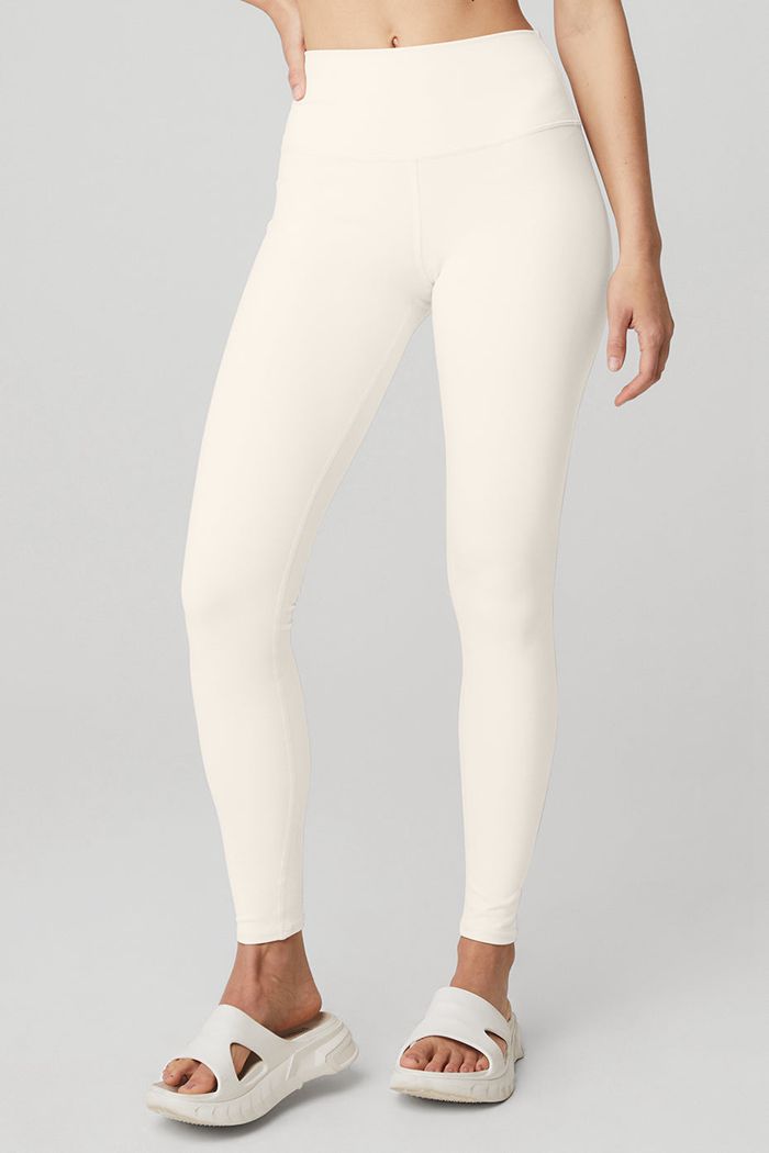 Alo Yoga High-Waist Airbrush Women's Leggings White | 43ICBVZEG