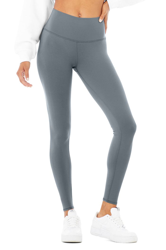 Alo Yoga High-Waist Airbrush Women's Leggings Grey | 46YCVEBPI