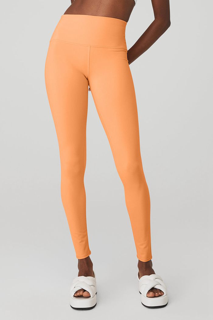 Alo Yoga High-Waist Airbrush Women's Leggings Orange | 61PQKWFZV