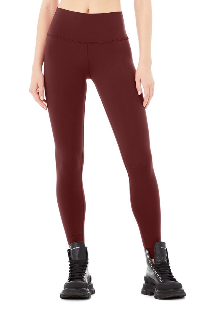 Alo Yoga High-Waist Airbrush Women's Leggings Red | 69OUWLAQY