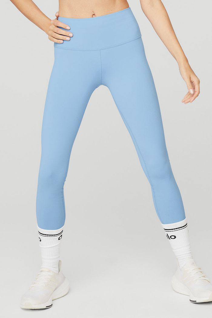 Alo Yoga High-Waist Airbrush Women's Leggings Blue | 80NPUZTRF