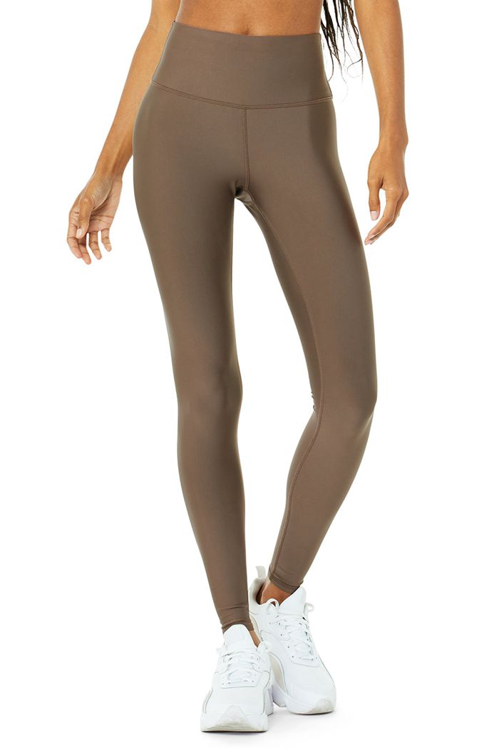 Alo Yoga High-Waist Airlift Women's Leggings Brown | 06EZPKTMB