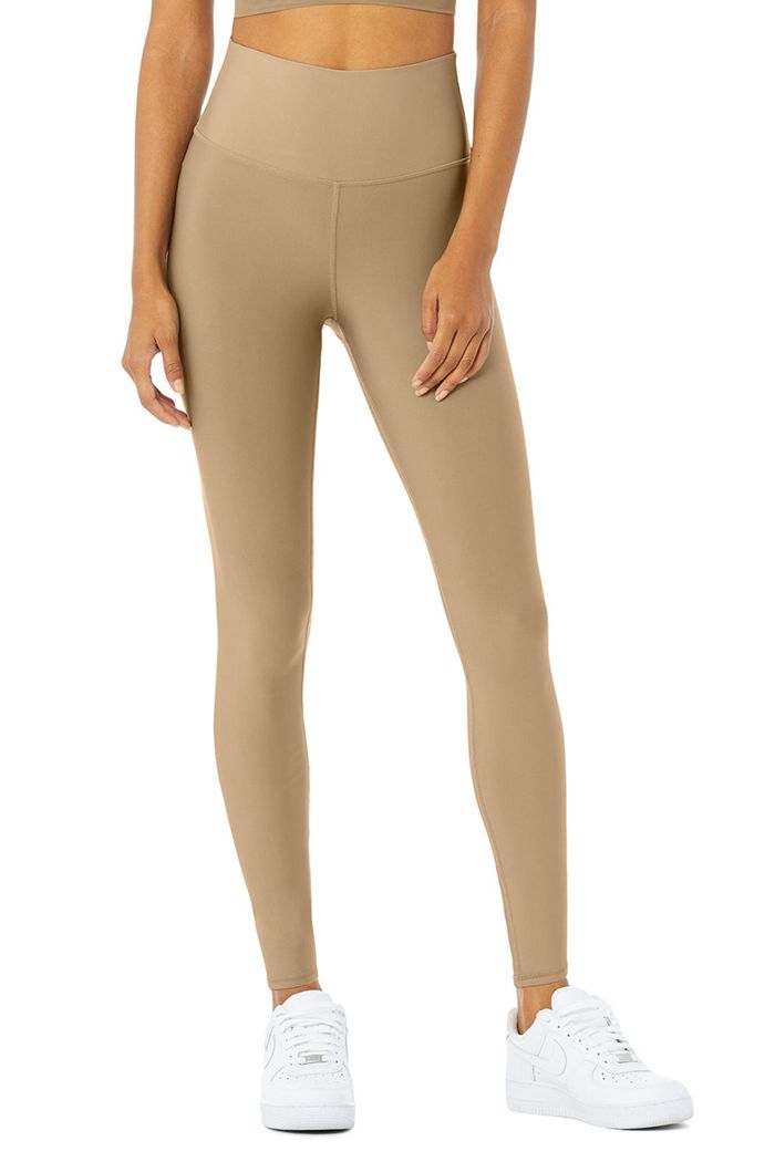 Alo Yoga High-Waist Airlift Women's Leggings Brown | 81YFWBREP