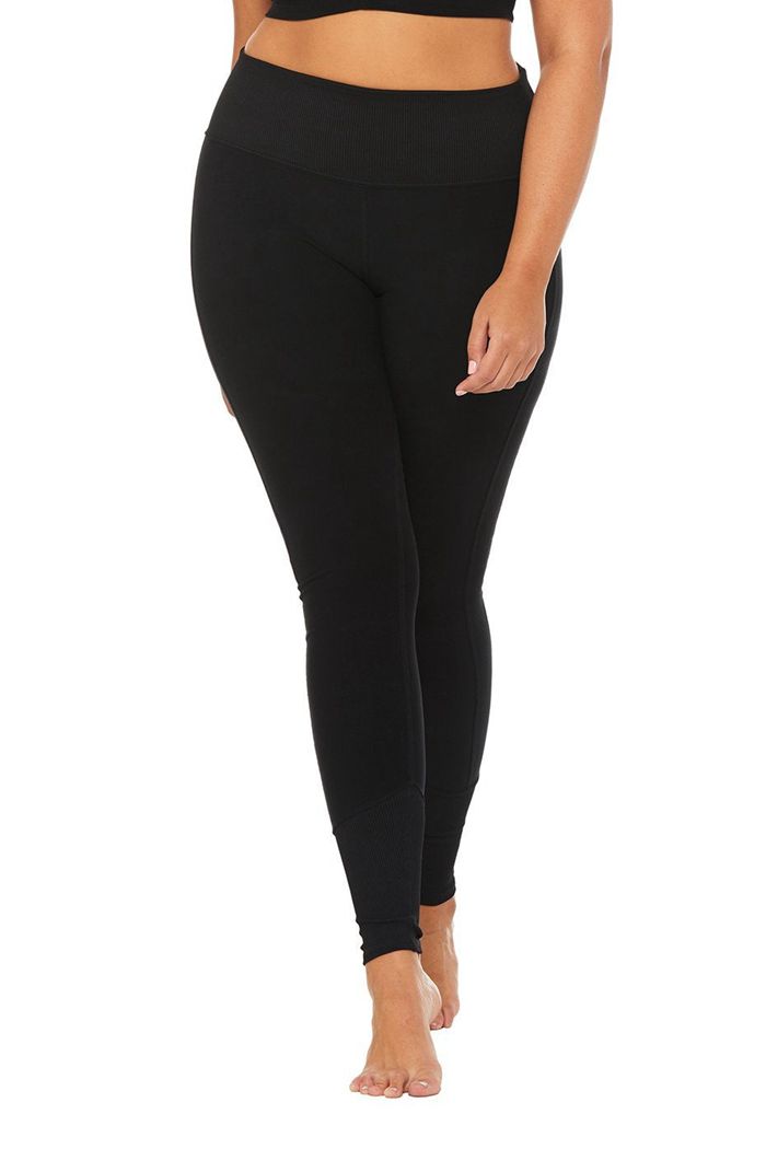 Alo Yoga High-Waist Alosoft Lounge Women's Leggings Black | 02VEZBYMG