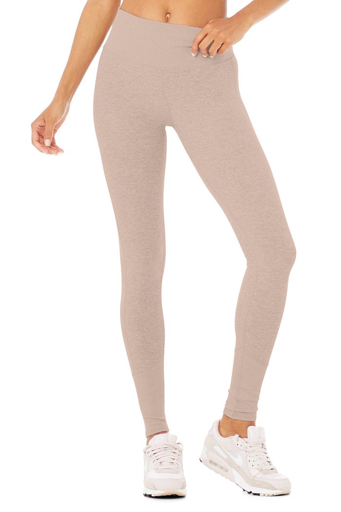 Alo Yoga High-Waist Alosoft Lounge Women's Leggings Pink | 28HKMFOXN