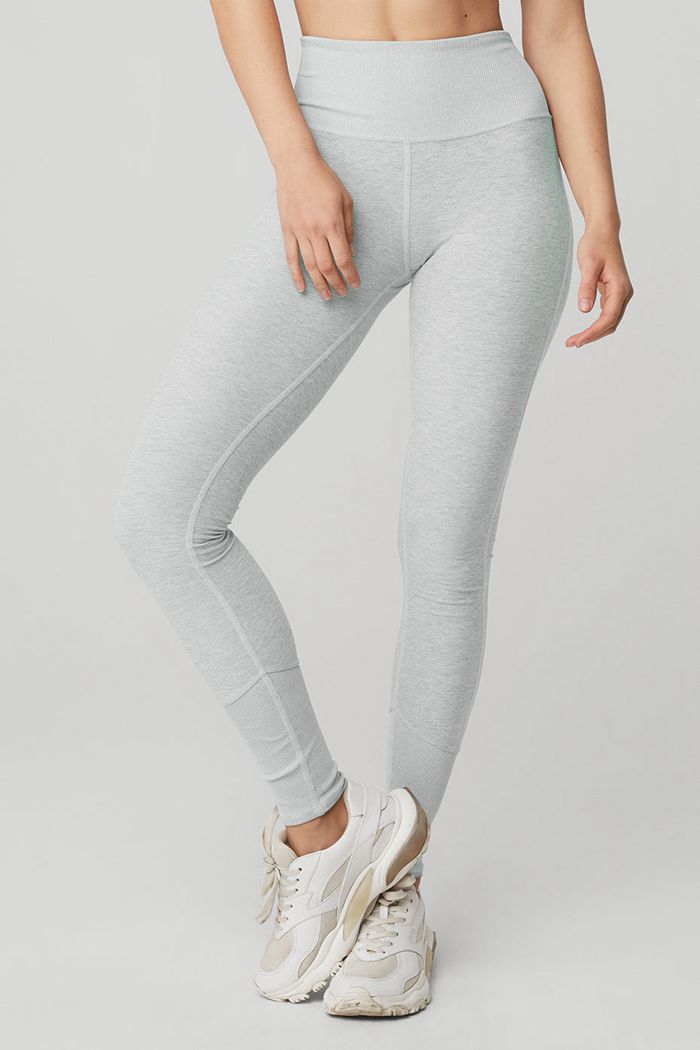 Alo Yoga High-Waist Alosoft Lounge Women's Leggings Grey | 73TVNBIEH