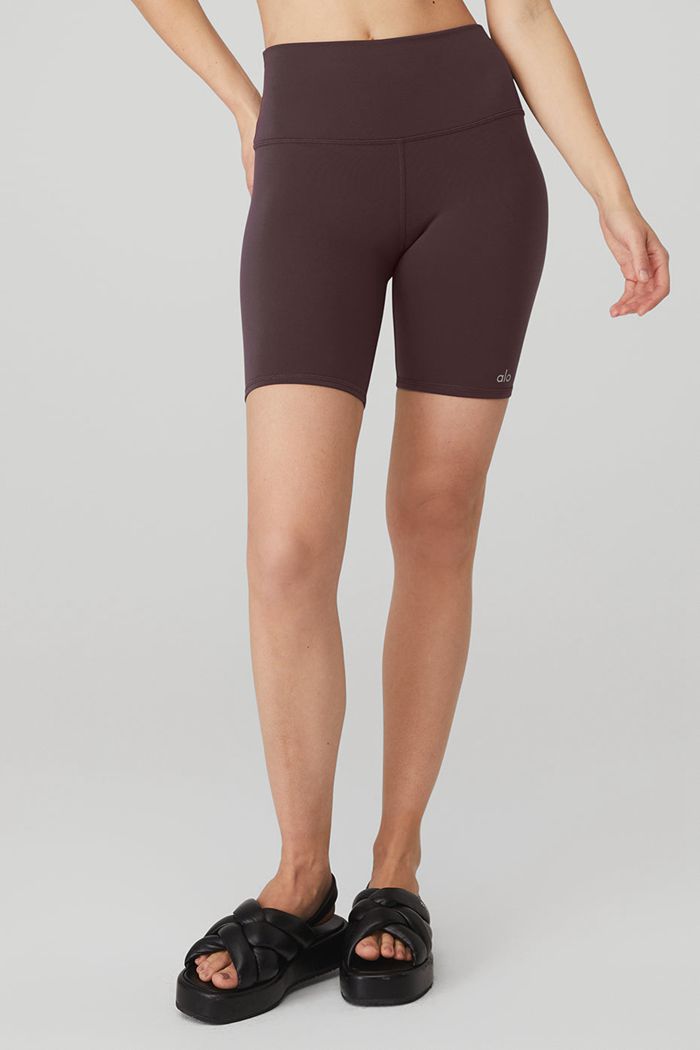 Alo Yoga High-Waist Biker Women's Short Black | 19OWKSHIT